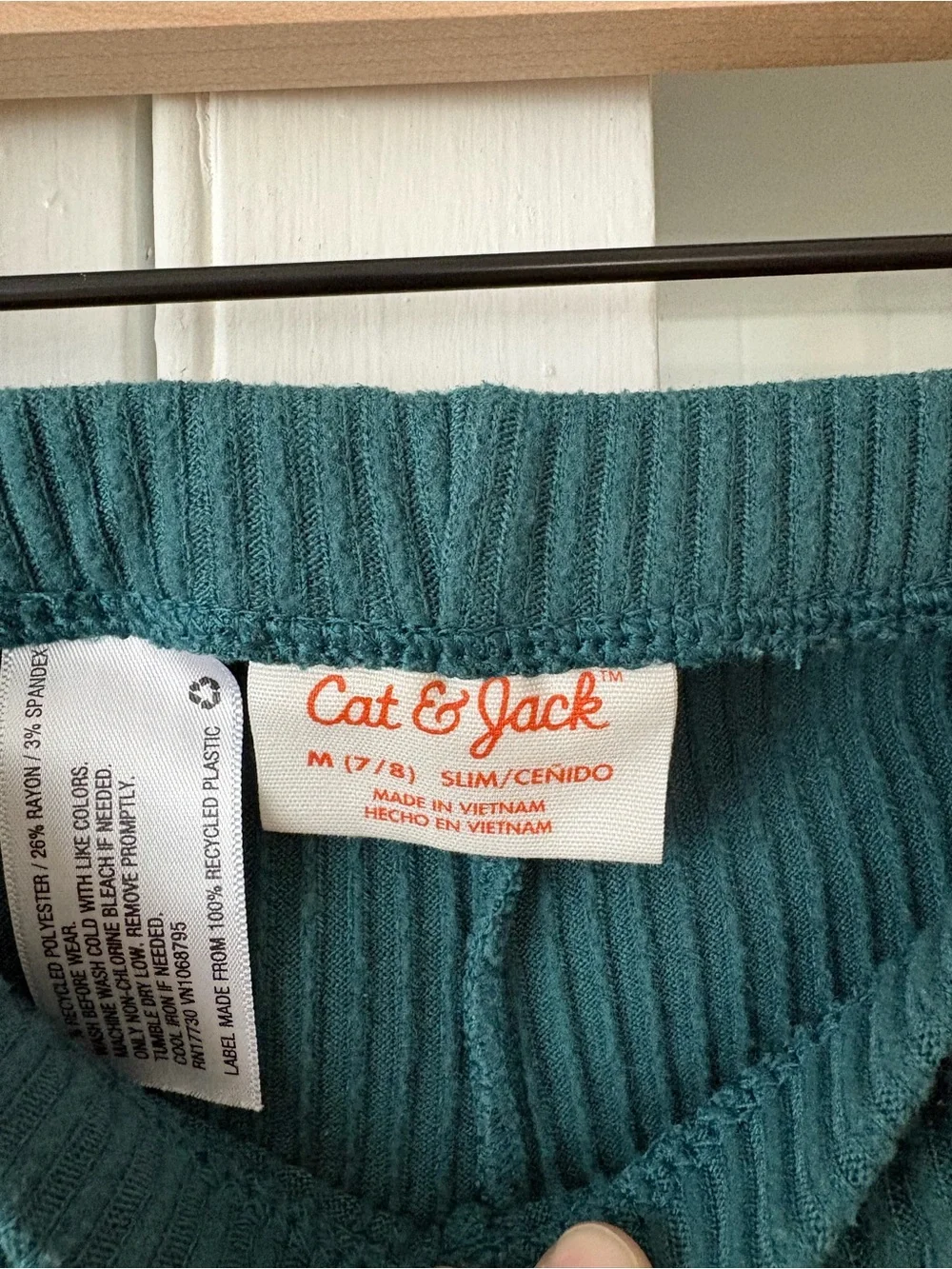 Cat & Jack Teal Ribbed Stretch Leggings
